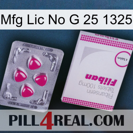 Mfg Lic No G 25 1325 32